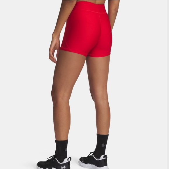 Under Armour Red And White Women's Compression Shorts Sz Large - Picture 7 of 8